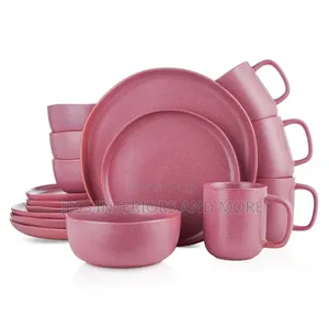 16-Piece Dinnerware Set Stoneware
(Pink)