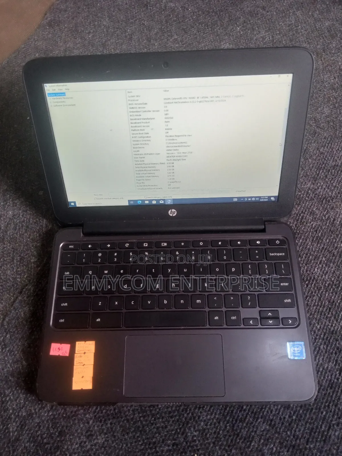 Laptop HP Chromebook 11 G5 EE 4GB Intel SSD 16 GB