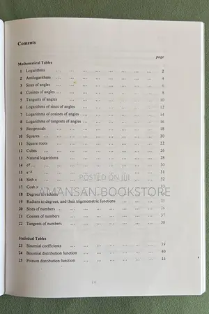 Mathematical Statistical Tables Formulae Ofosu Et Al