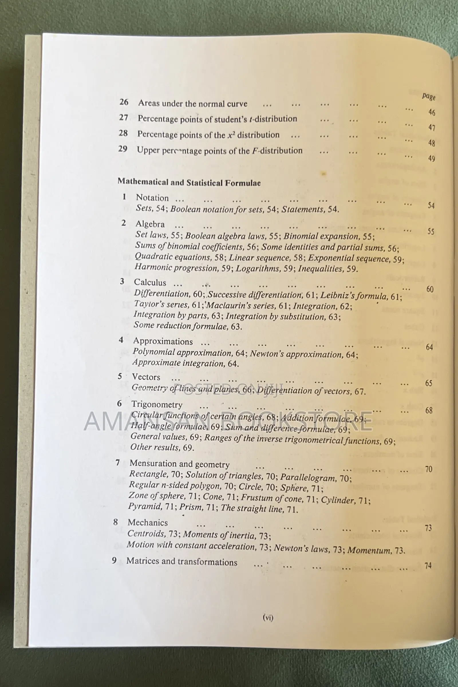 Mathematical Statistical Tables Formulae Ofosu Et Al