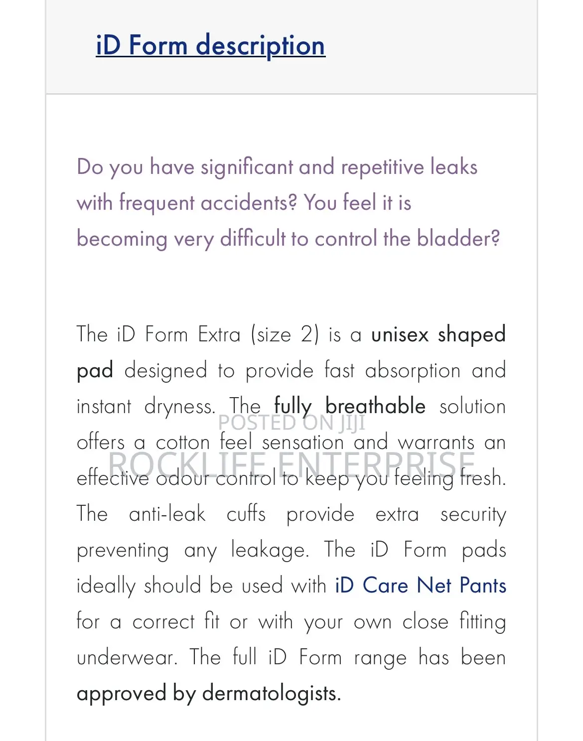 Incontinence Pads( Adult Diapers)