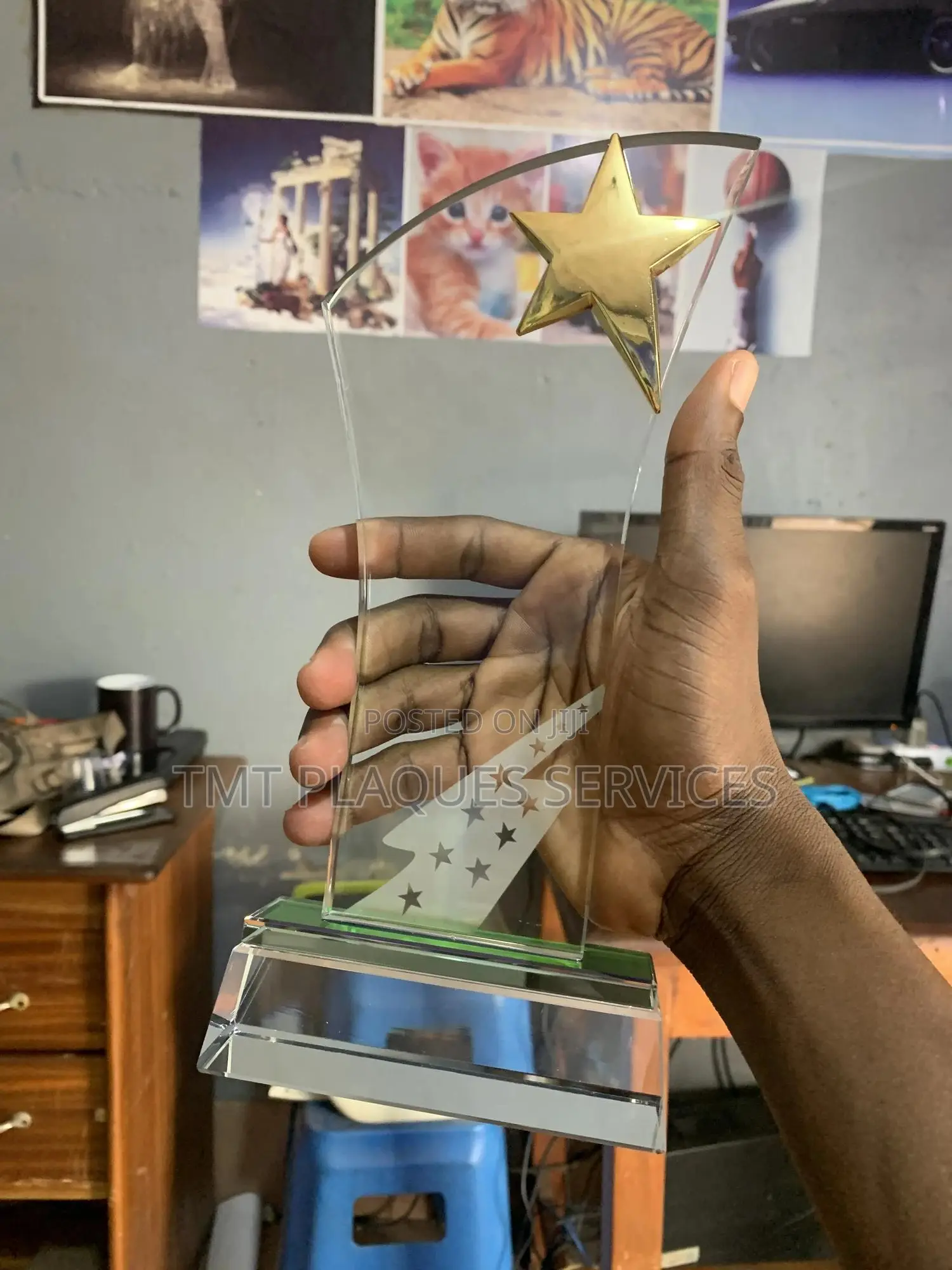 Crystal Gold Award Plaque