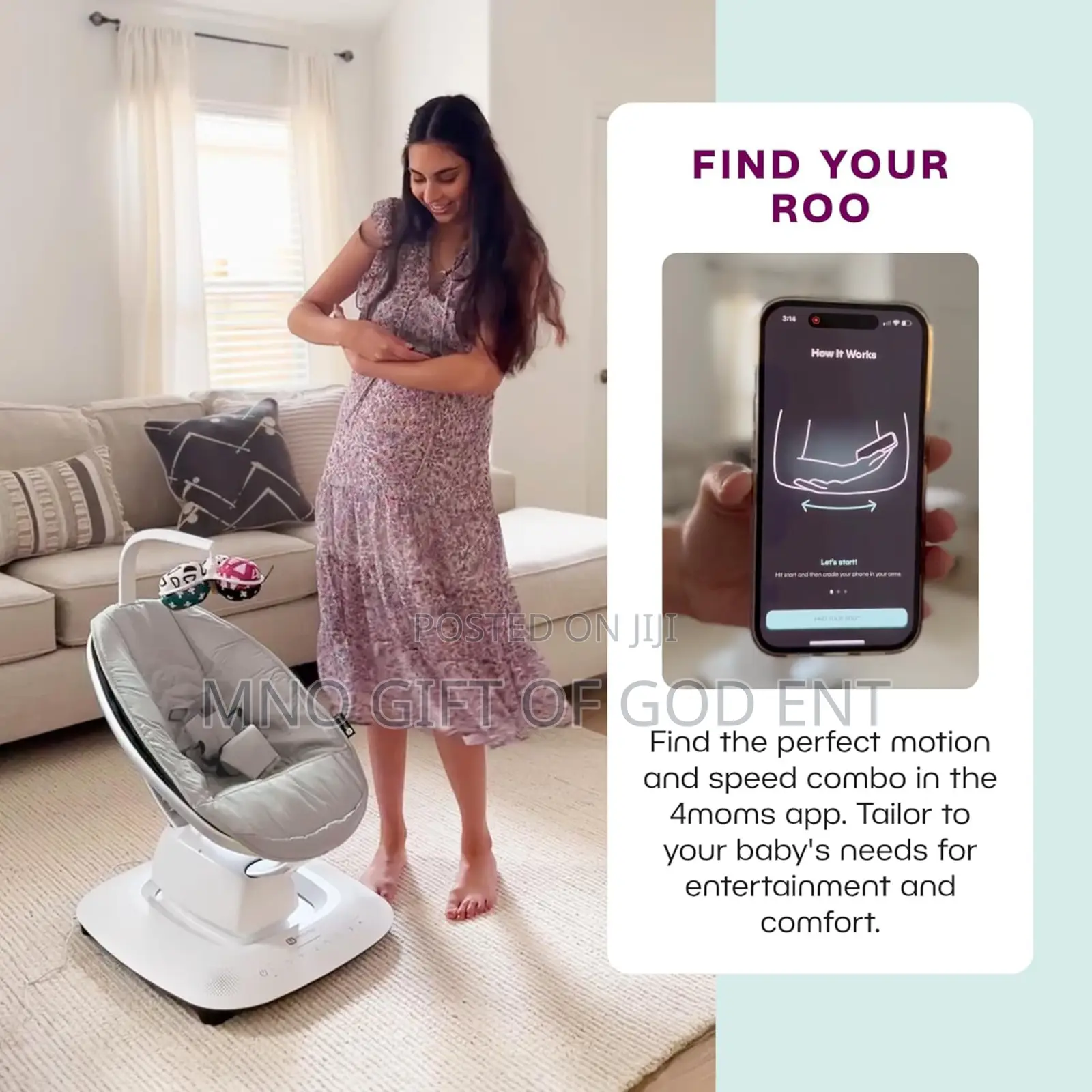 4moms Mamaroo Multi-Motion Baby Swing, Bluetooth From U.S.