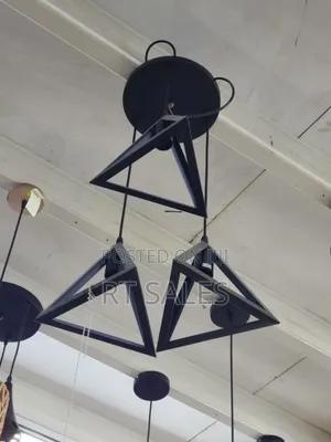 Long and Short Base Triangle Pendant Light.