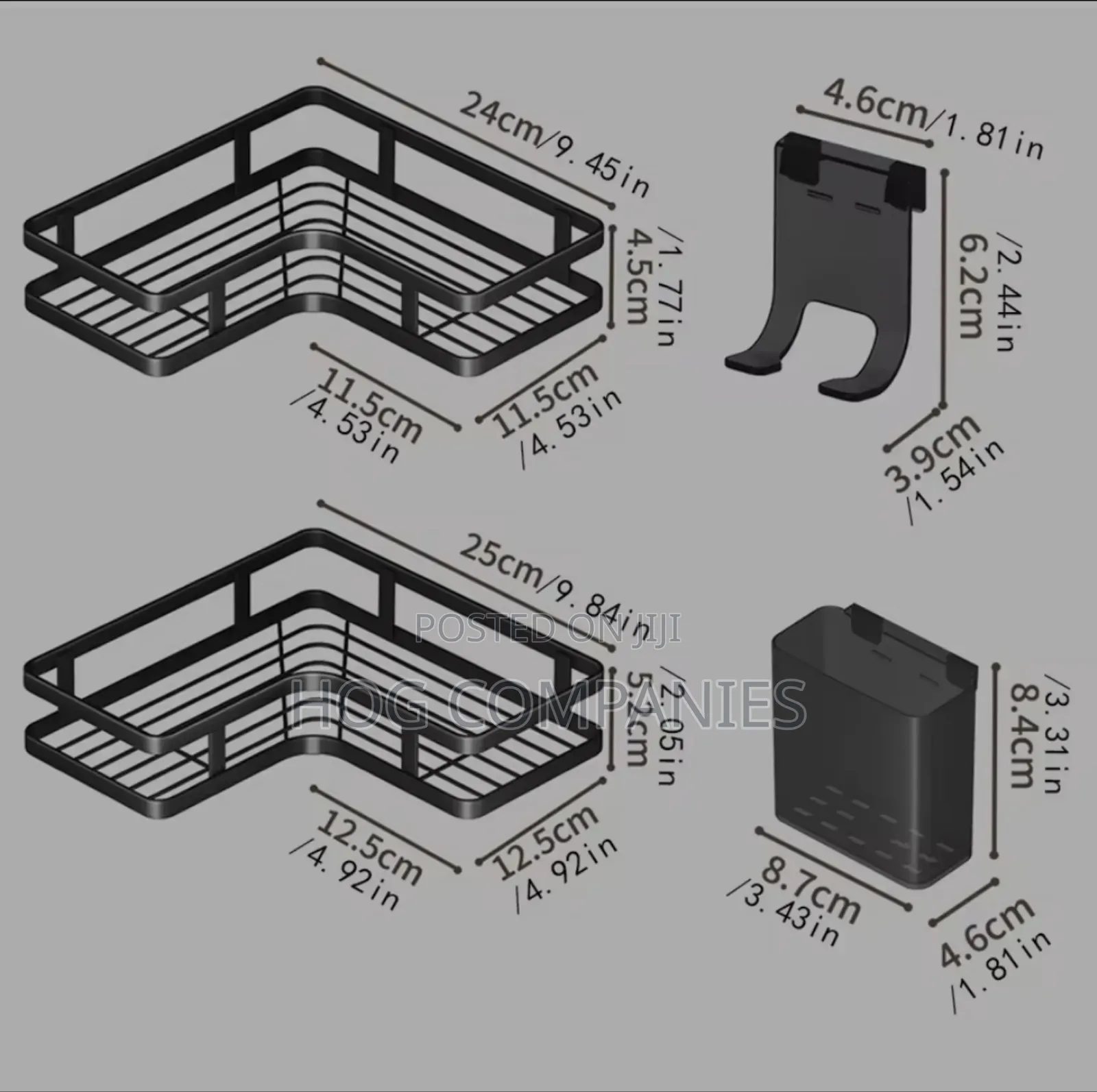 2 Set Adhesive Shower Caddy