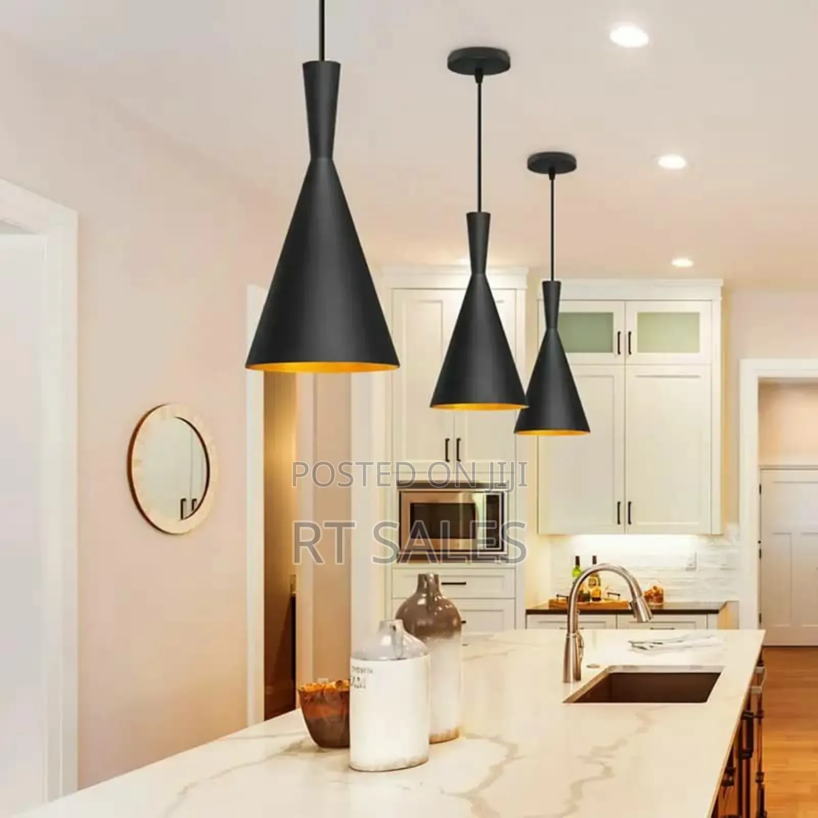 Single Black Pendant Light.