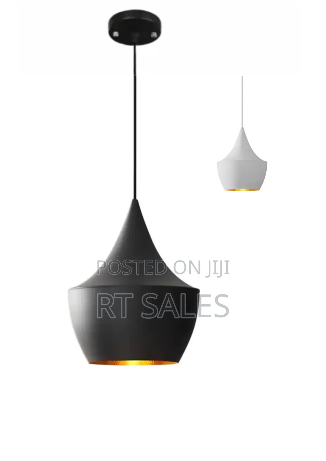 Single Black Pendant Light.