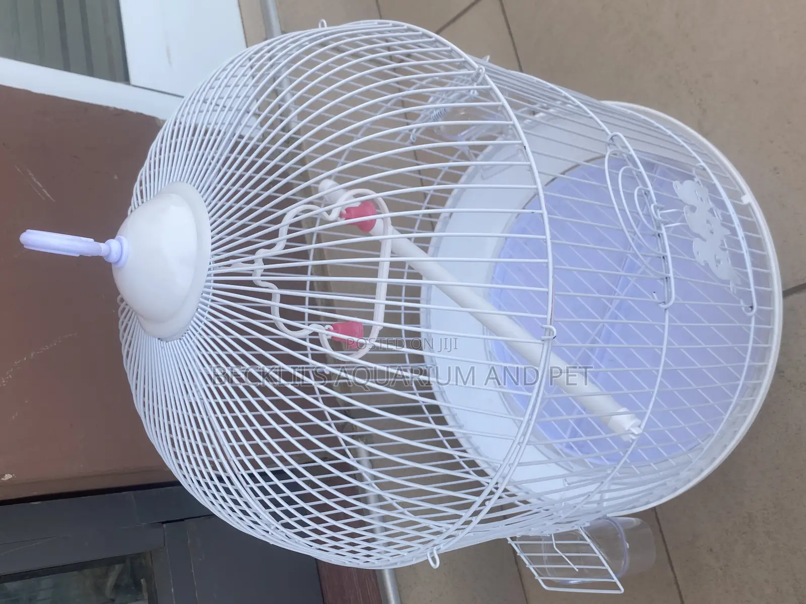 White Round Parrot Cages