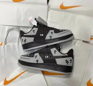 Airforce 1 Chrome Heart .Gray And Black