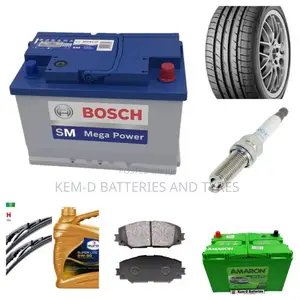 Battery Tyres Spark Plugs Brakepads