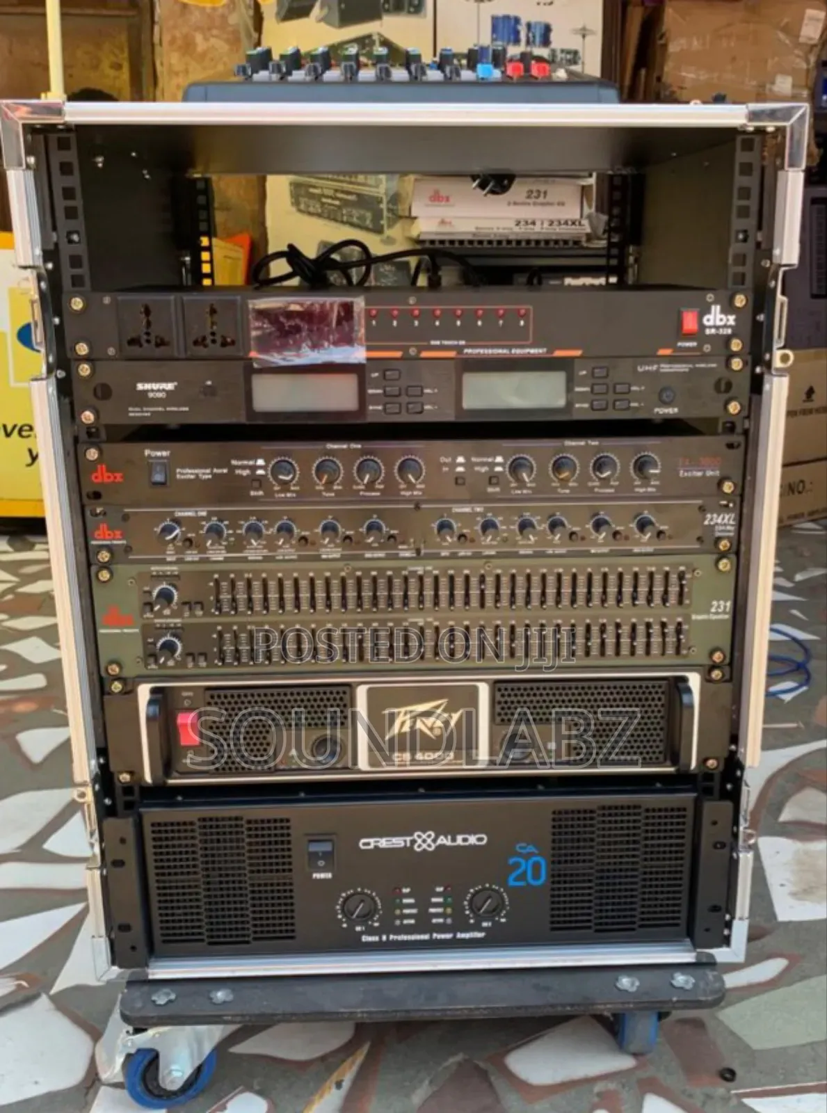 Bass and Mid Speaker Set Loaded Amplifier Rack
