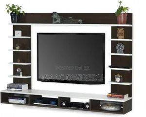 Television Wall Units With Double Sided Shelves