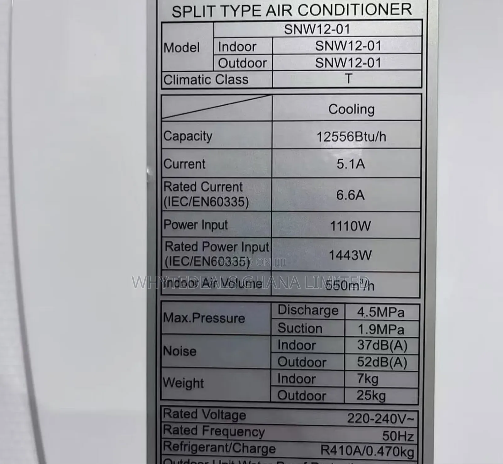 Sunnywalk 1.5hp Split Airconditioner| Energy Saving| R410| Fast Freeze