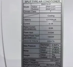 Sunnywalk 1.5hp Split Airconditioner| Energy Saving| R410| Fast Freeze