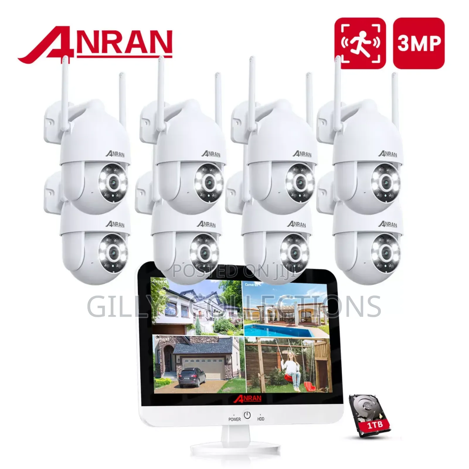 8 Security Camera System CCTV Wireless Wifi Home Outdoor