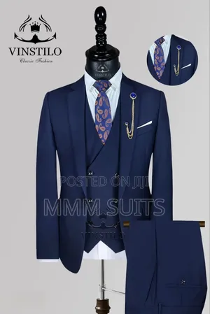 Official Vinstillo Blue-Black Men Suit