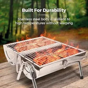 Tower Portable Barrel Grill With Wooden Carry Handle