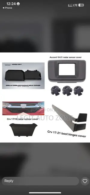 Honda Accord, CRV 2018,2019,2020,2017,2021 Radar Cover