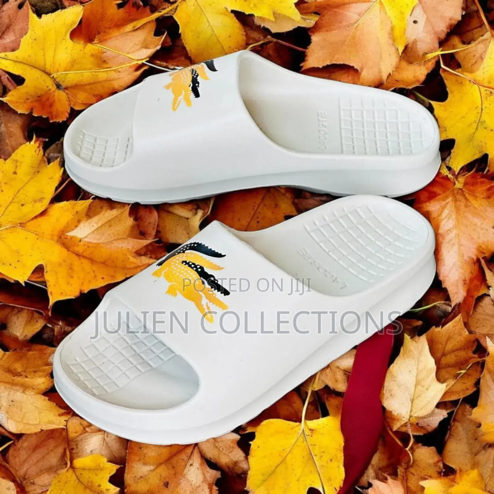 Lacoste Slides White Blue N Midnight Blue
