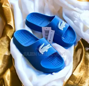 Lacoste Slides White Blue N Midnight Blue