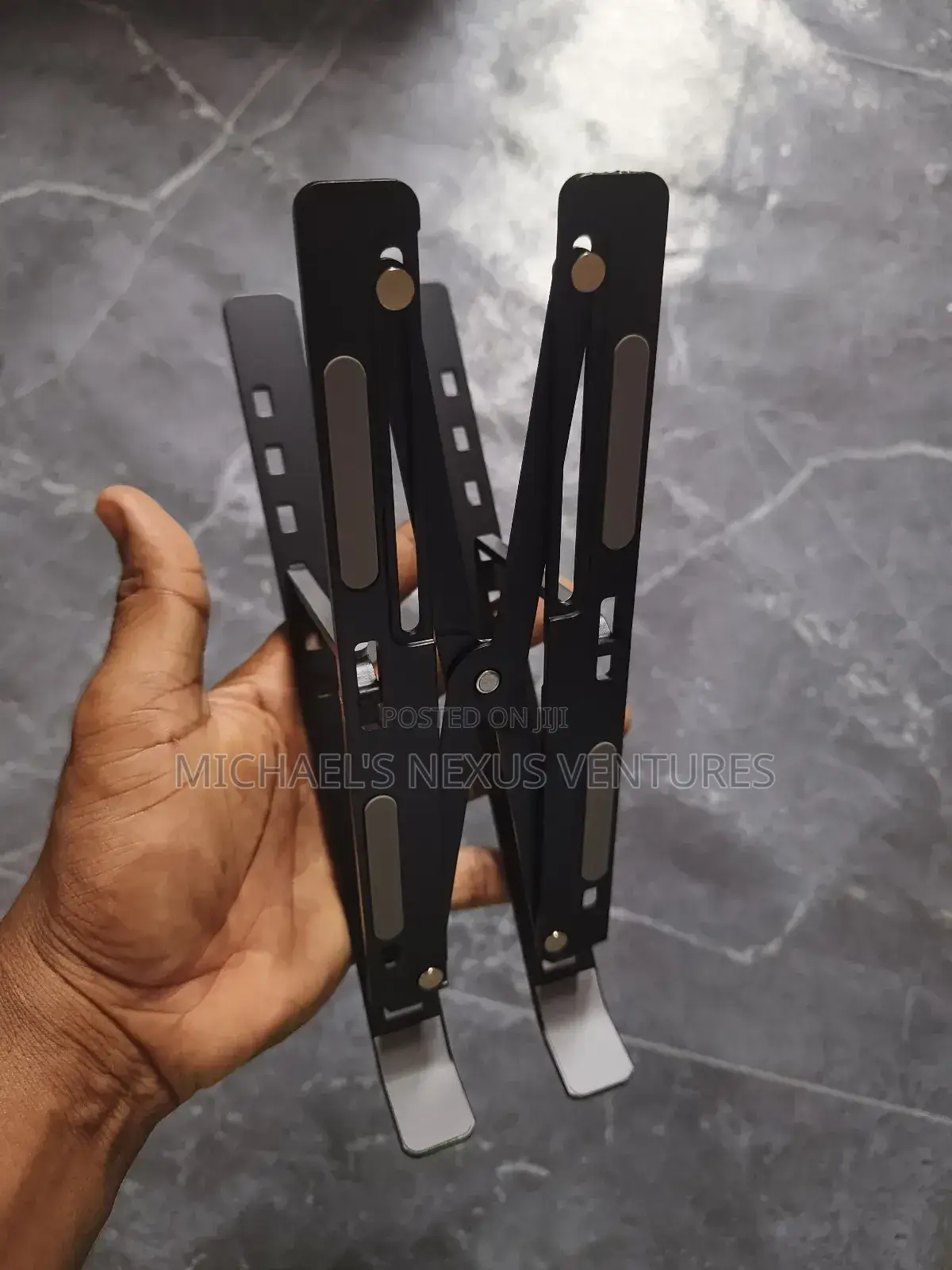 Black Foldable Metallic Laptop Stand