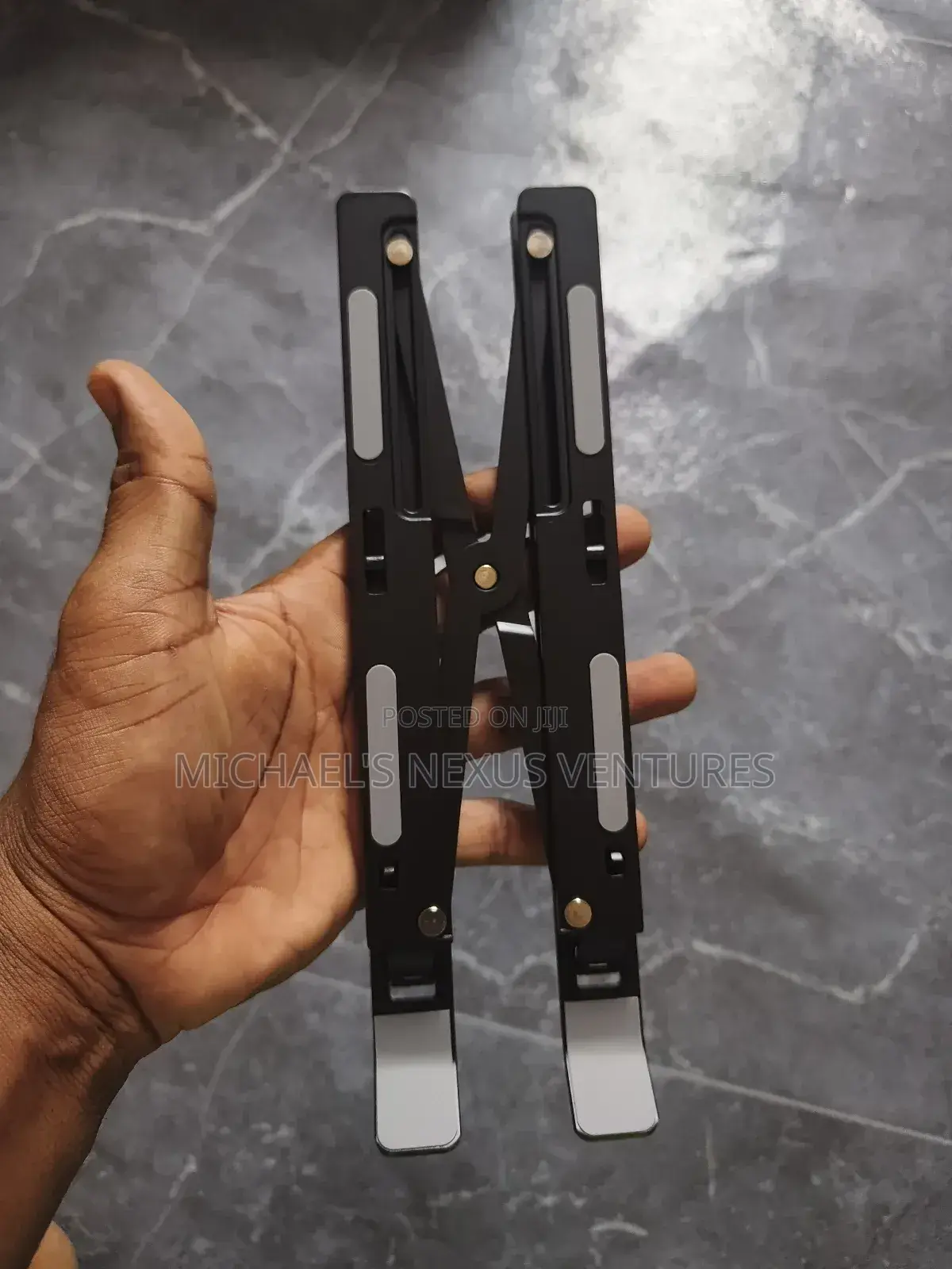 Black Foldable Metallic Laptop Stand