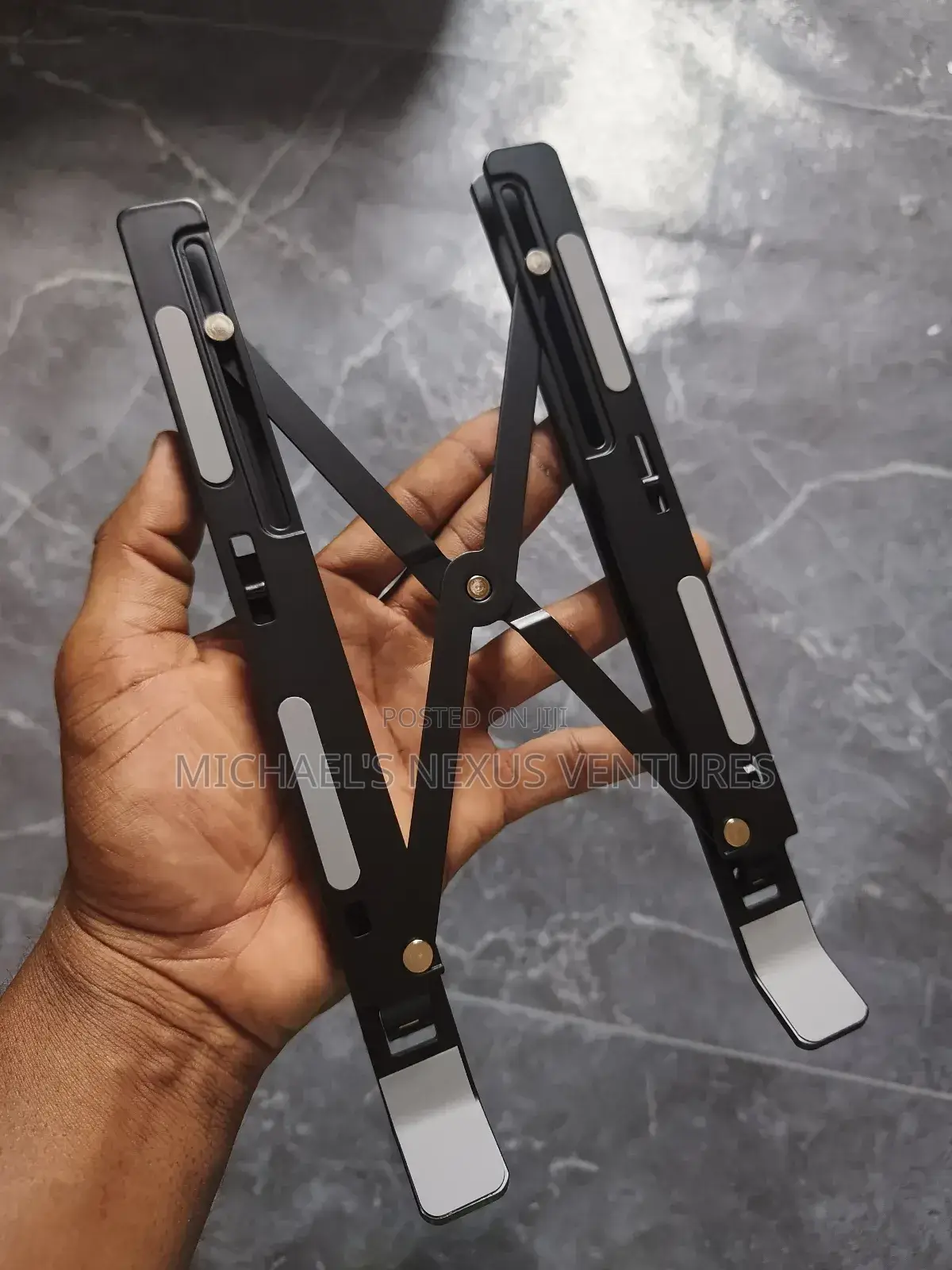 Black Foldable Metallic Laptop Stand