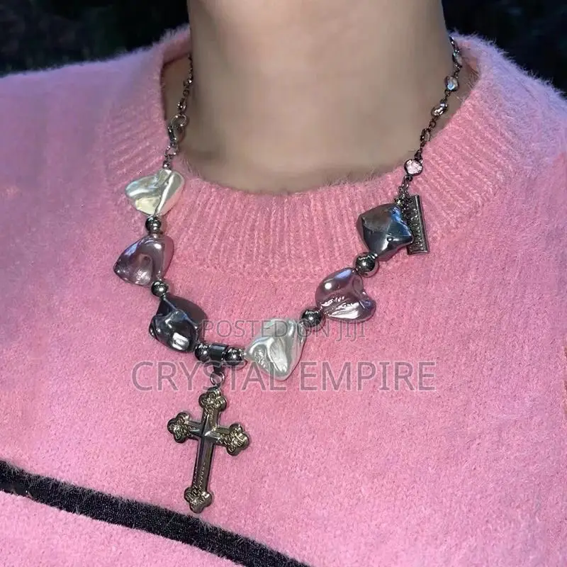 Baroque Pearl Cross Necklace