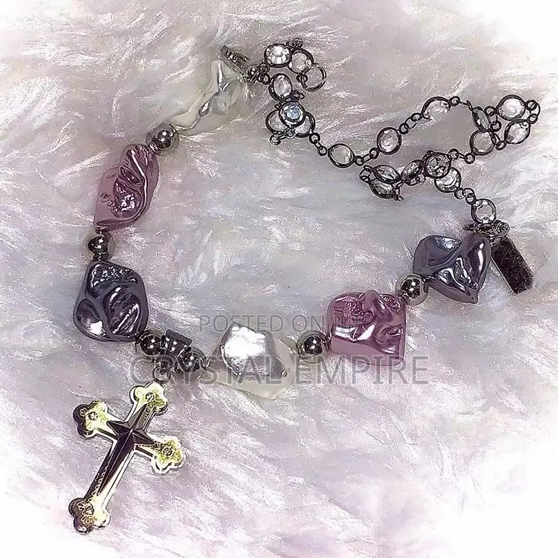 Baroque Pearl Cross Necklace