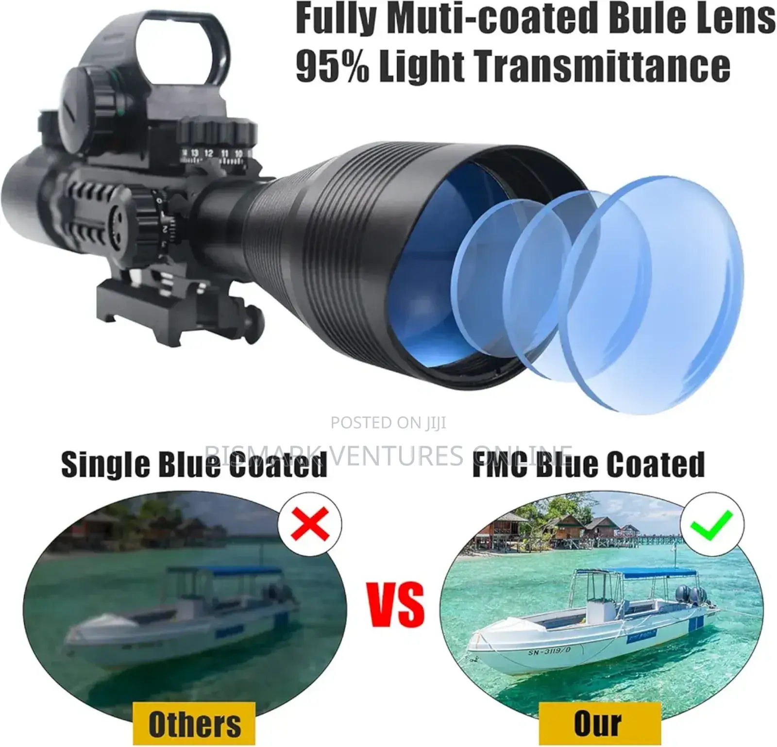 12x50 Zoom Rifle Scope Laser Sight And Holographic Dot