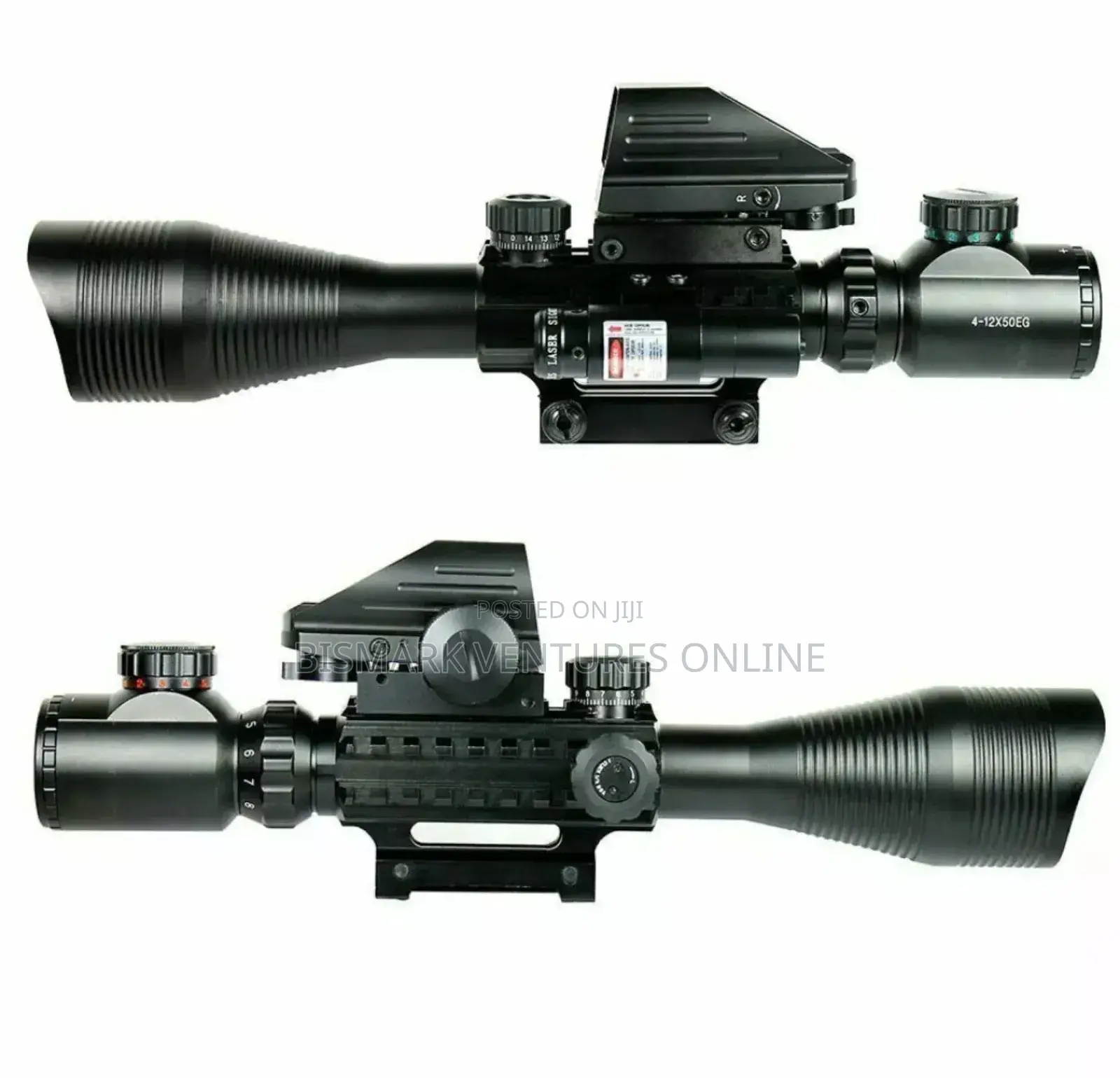 12x50 Zoom Rifle Scope Laser Sight And Holographic Dot