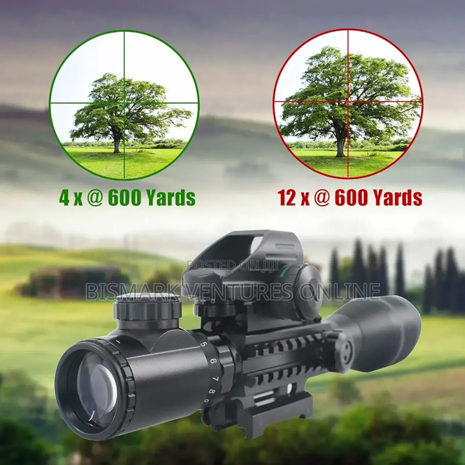12x50 Zoom Rifle Scope Laser Sight And Holographic Dot