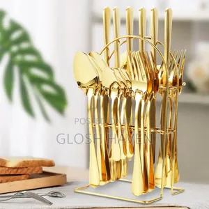 24pcs Gold Cutlery Set