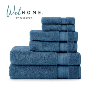Welhome 100% Cotton 6-Piece Ultra Soft Twist Towel Set