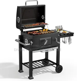Dkiei Barbecue Grill, Portable Charcoal BBQ Grill With Wheel