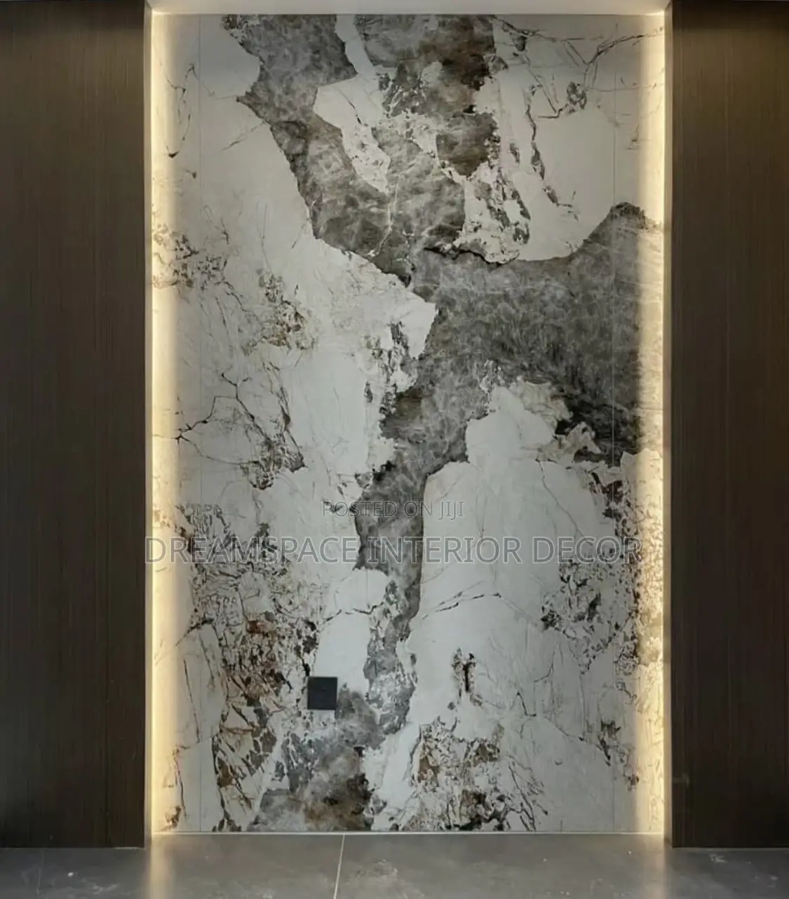Luxury Floating Tv Unit Console Sintered Stone Finish Wall