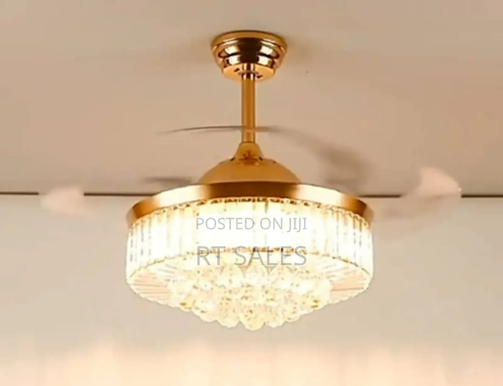 Crystal Luxury Remote Control Fan With Light