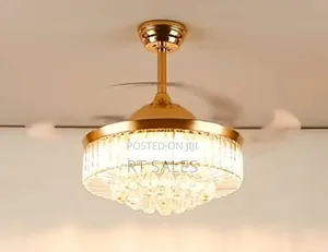 Crystal Luxury Remote Control Fan With Light