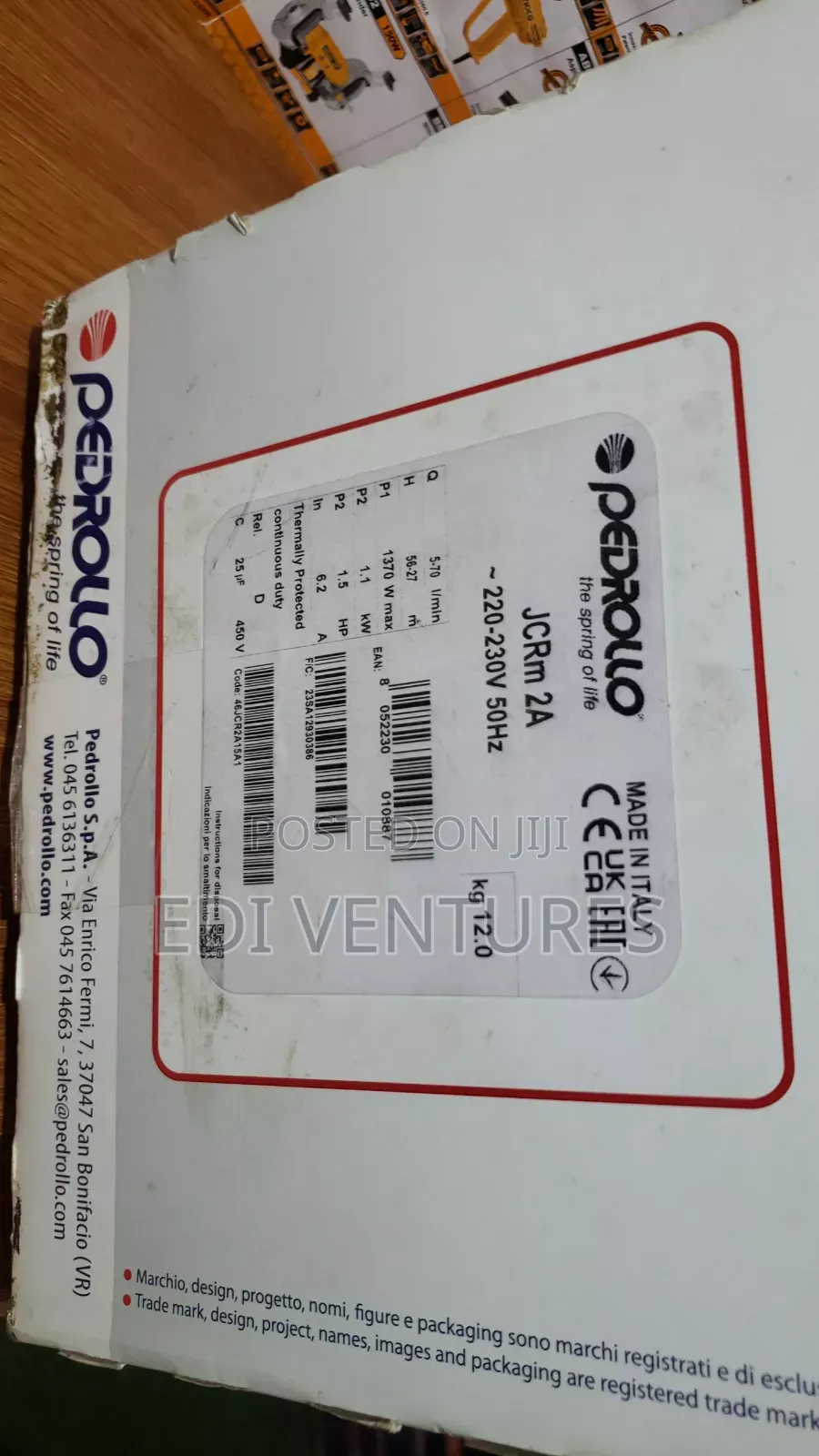 Pedrollo JCR 1.5 Horsepower Stainless Water Pump