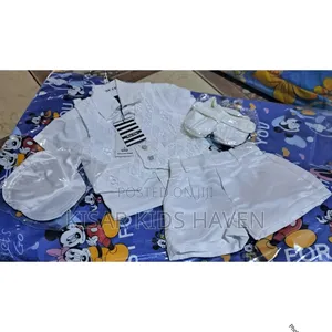 Walk in Style Boy's Christening Cloth Set With Shoe and Cap