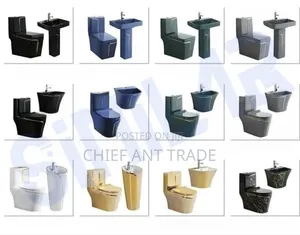 Toilet Seat With Basin Dark Blue