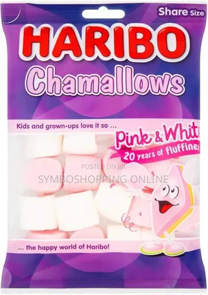 Haribo Chamallows Pink White Marshmallows, 21 Pieces, 140g