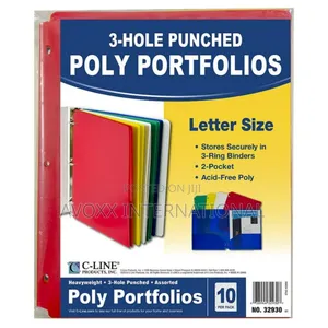 C-Line Heavyweight Poly Portfolio Folder,10 Per Pack,2 Packs