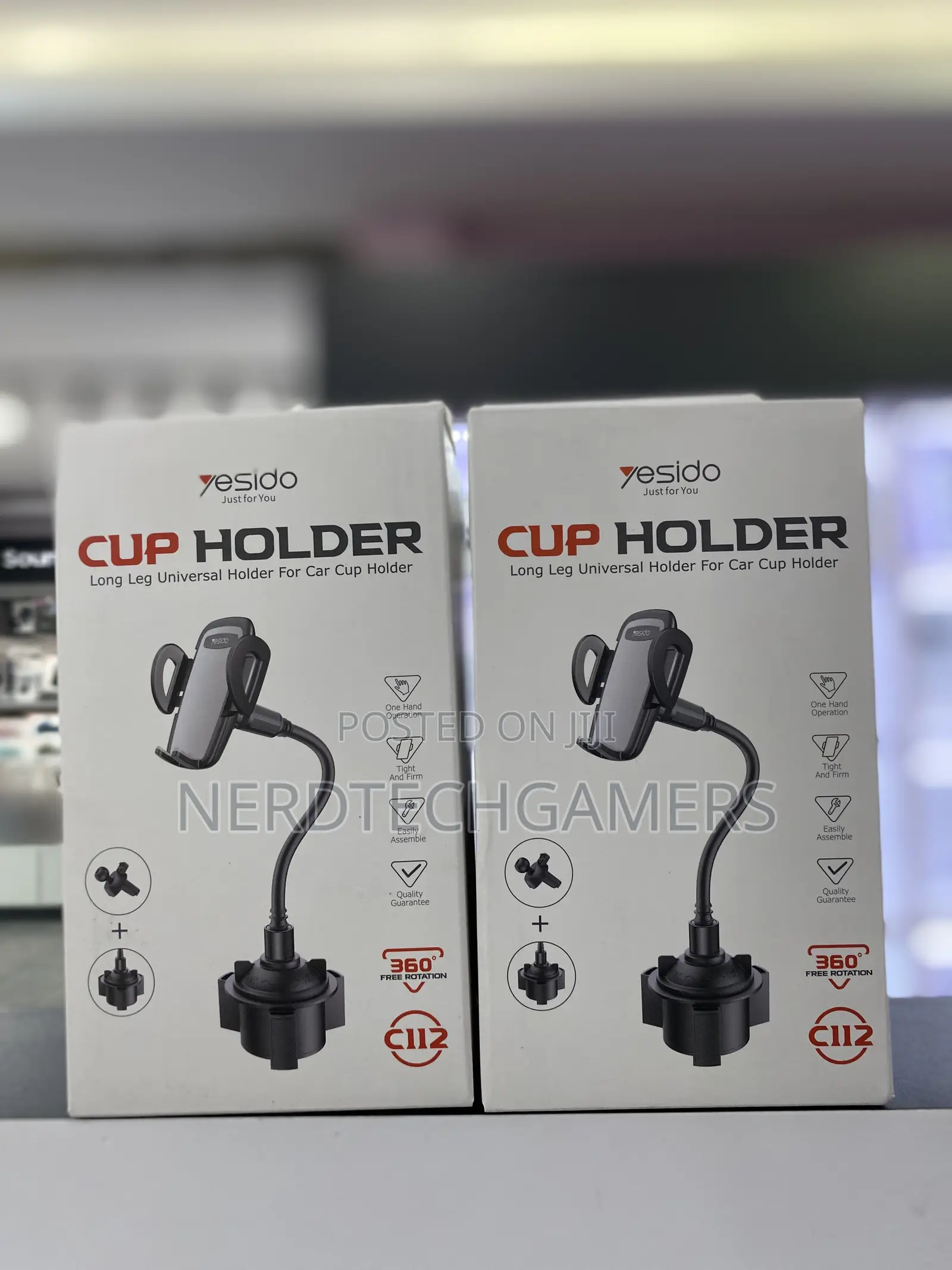 Yesido Car Cup Holder Long Leg 360 ° Rotation Flexible Arm