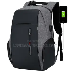 Laptop Backpack With Usb Port - Grey/Black