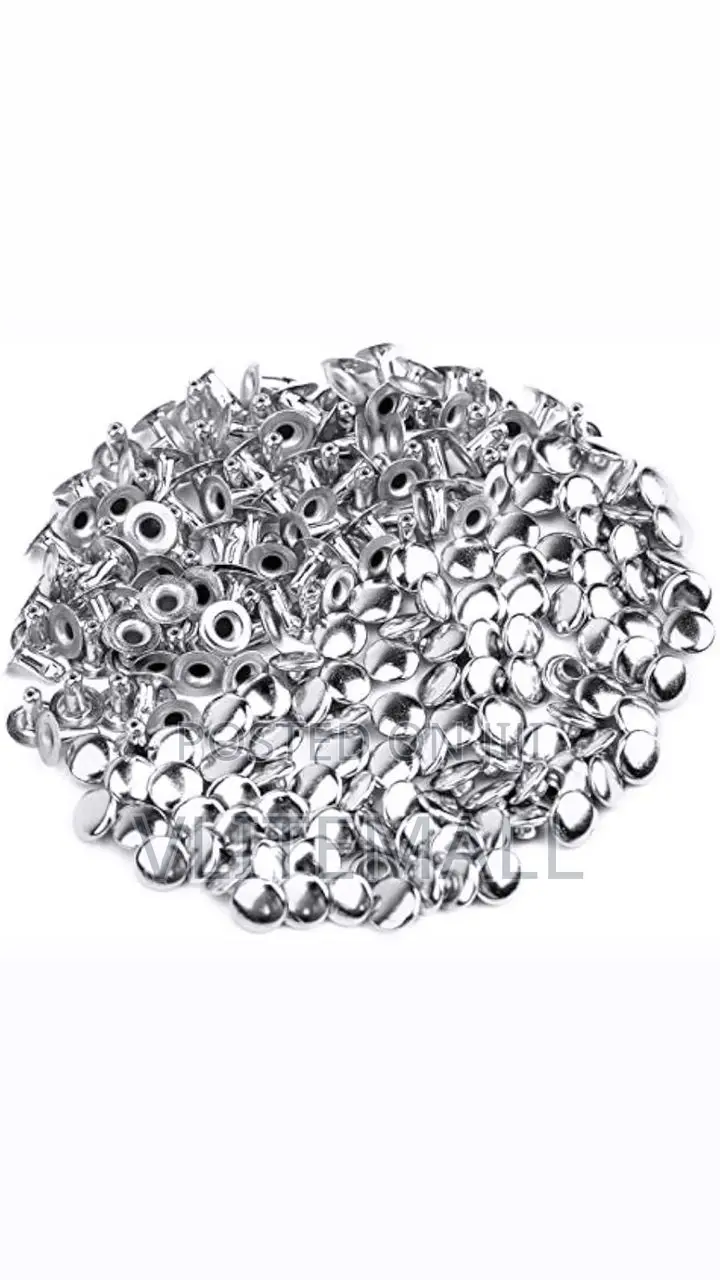 9*9 Double Cap Brass Rivet Silver Tone