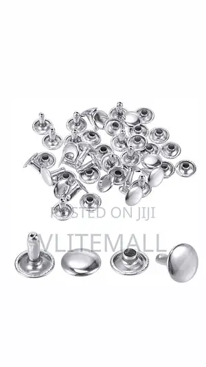 9*9 Double Cap Brass Rivet Silver Tone