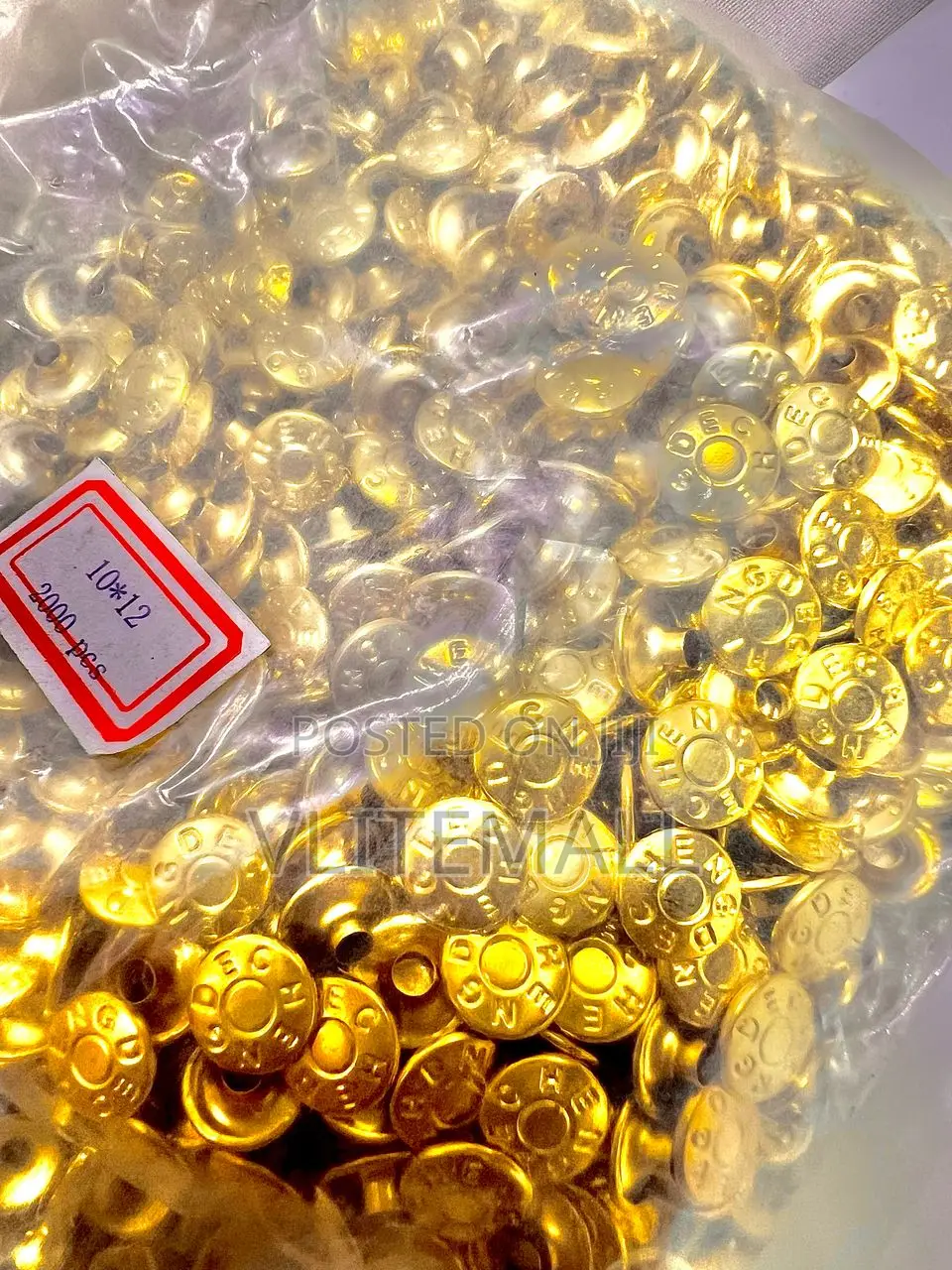 10*12 Double Cap Brass Rivet Gold Tone 1000pcs
