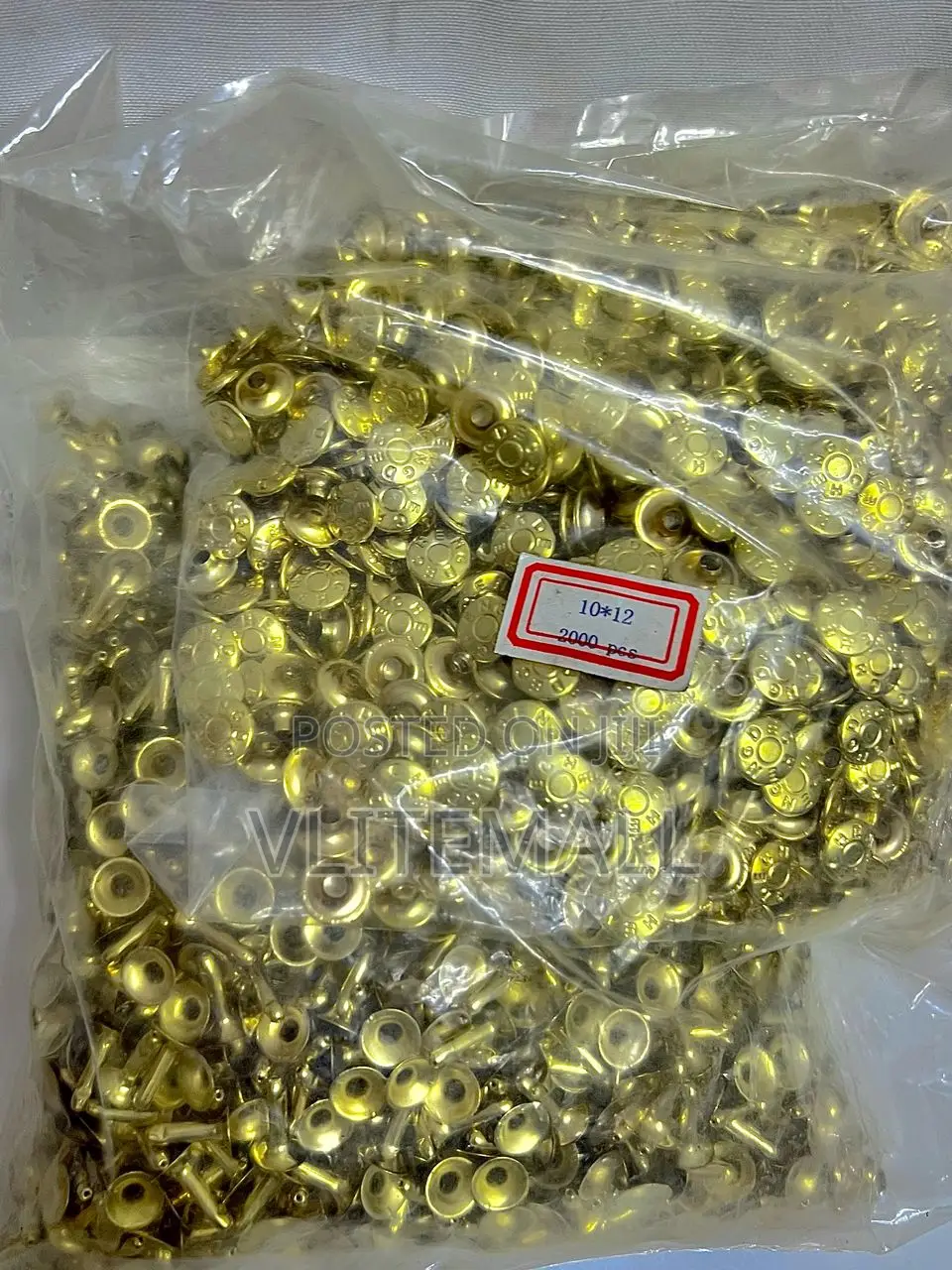 10*12 Double Cap Brass Rivet Gold Tone 1000pcs