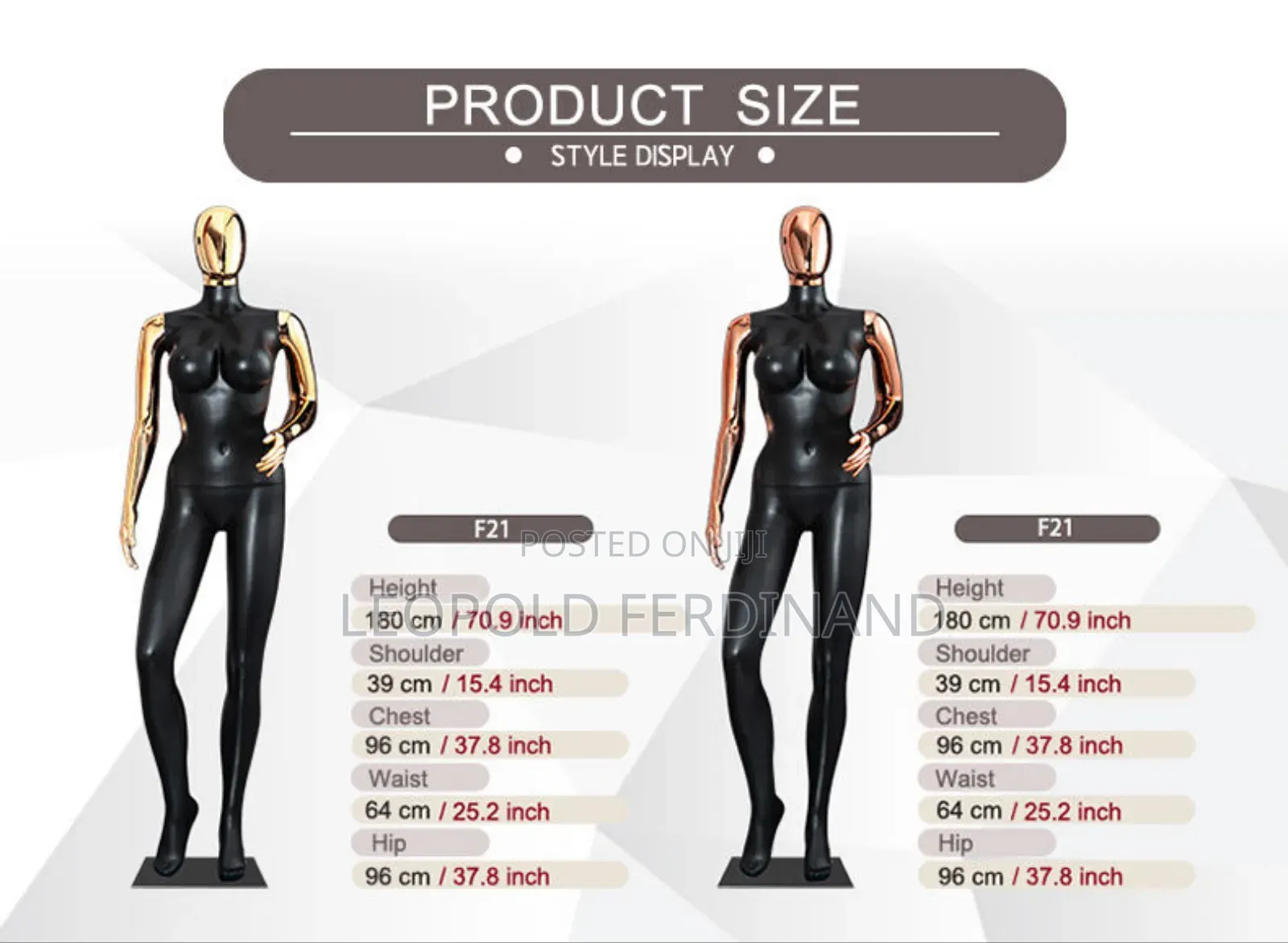 Gold Black Female Mannequins